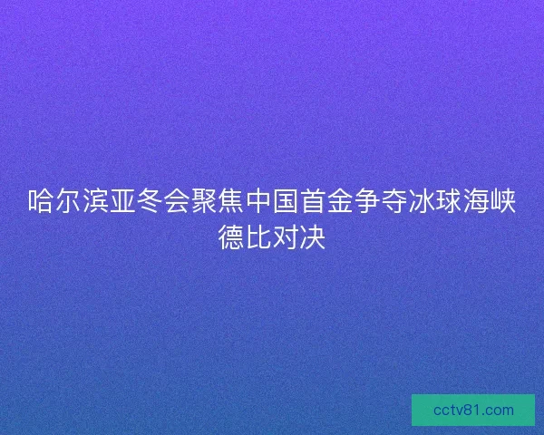 哈尔滨亚冬会聚焦中国首金争夺冰球海峡德比对决